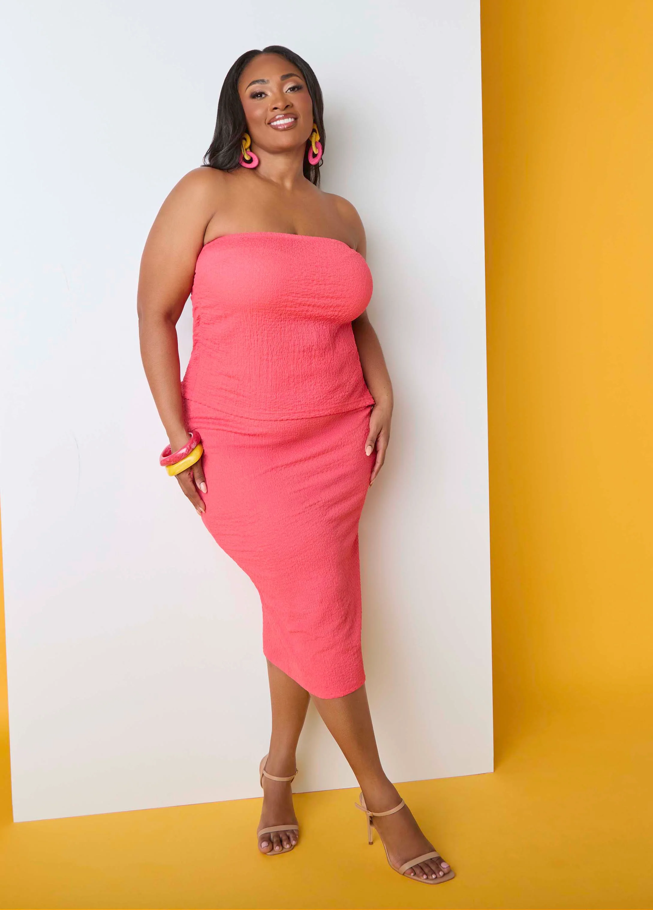 Textured Midi Pencil Skirt - Image 4